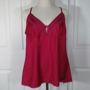 Pink Lace Trim Cami Top